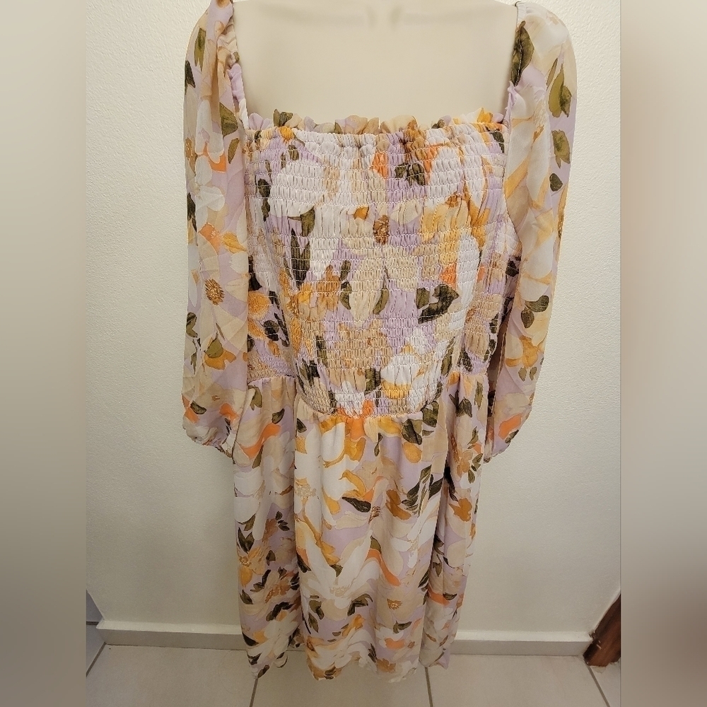 Luxology Floral Hi Low Midi Dress
